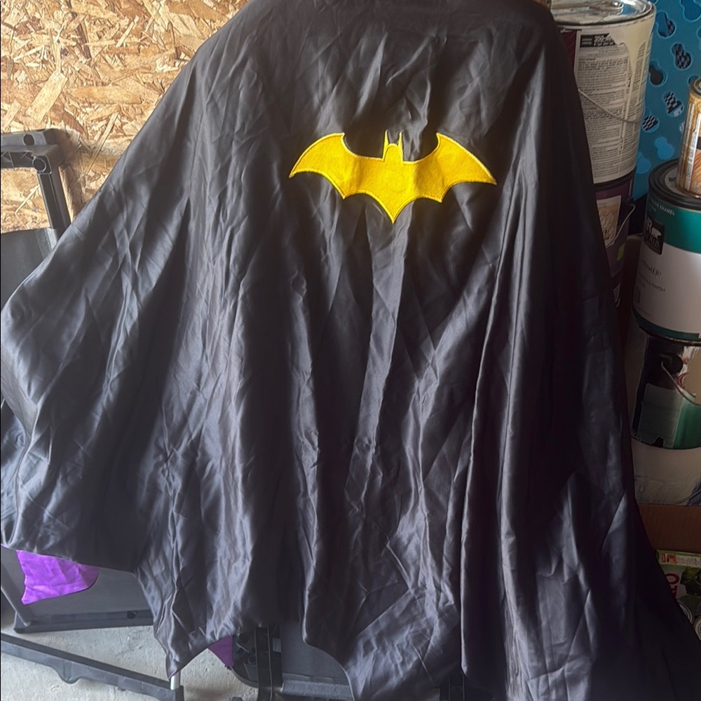 Black Cape with Yellow Bat Symbol